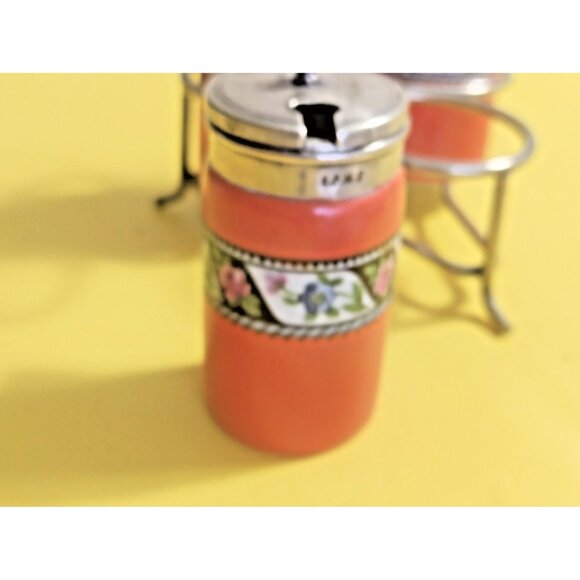 Art Deco Newport Pottery Cruet Set on silver plated EPNS stamped stand 1930's - Picture 9 of 11